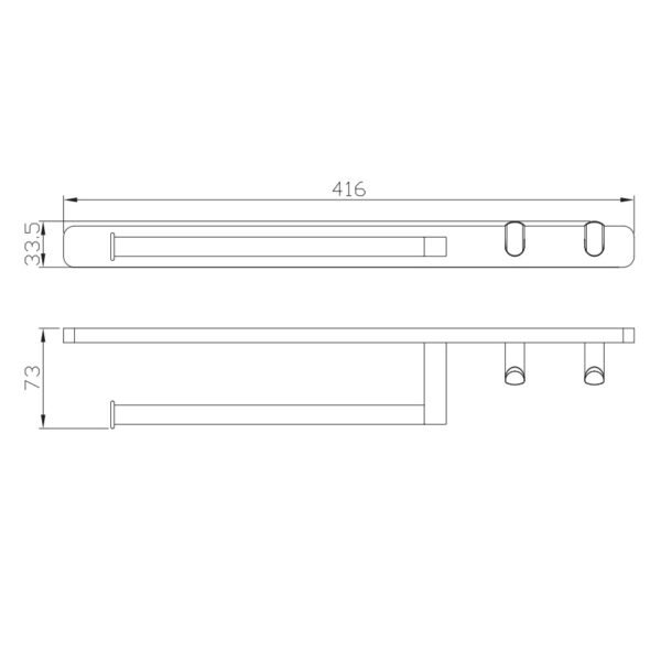 Eastbrook Asti Towel Ring And Double Robe Hook - Image 2