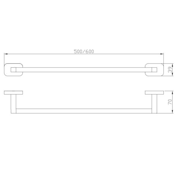 Eastbrook Asti Towel Rail 600mm Long - Image 2