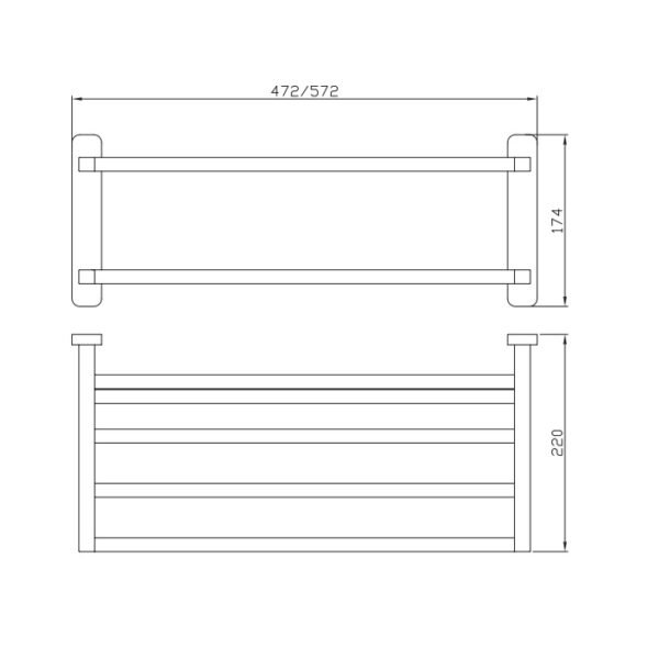 Eastbrook Asti Towel Shelf 572mm Long - Image 2