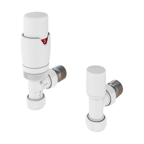 Eastbrook Darlington Thermostatic Designer Angle Radiator Valve With Lock Shield