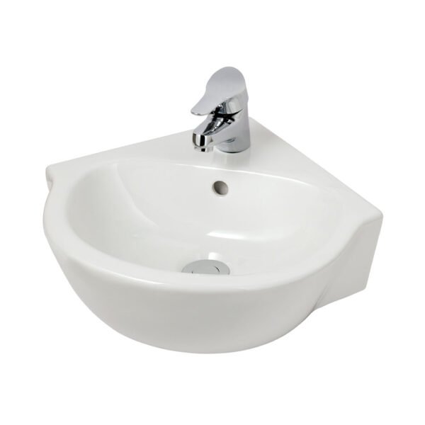 Eastbrook Wall Hung Corner Basin 450mm Wide 1 TH White