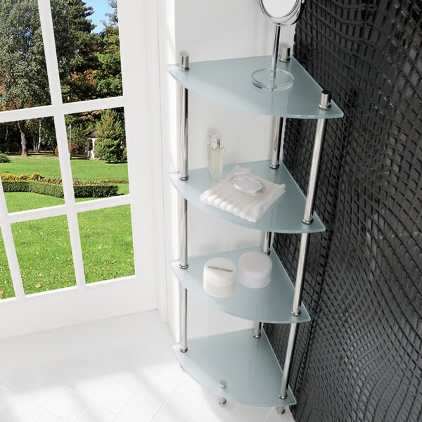 Eastbrook Davos Corner Glass Shelves Chrome