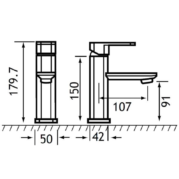 Eastbrook Prado 650 Mono Basin Mixer Tap With Click Waste Chrome - Image 2
