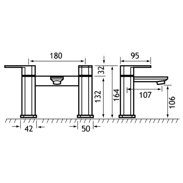 Eastbrook Prado 650 Bath Filler Tap Chrome - Image 2