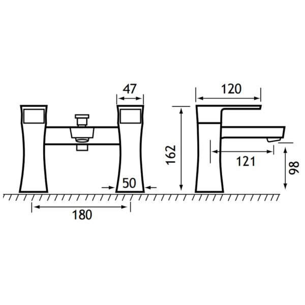 Eastbrook Wingrave Bath Shower Mixer Tap With Kit Chrome - Image 2