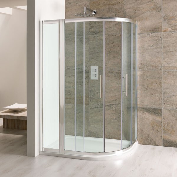 Eastbrook Volente Inline Panel 1850mm x 300mm 6mm Glass Chrome