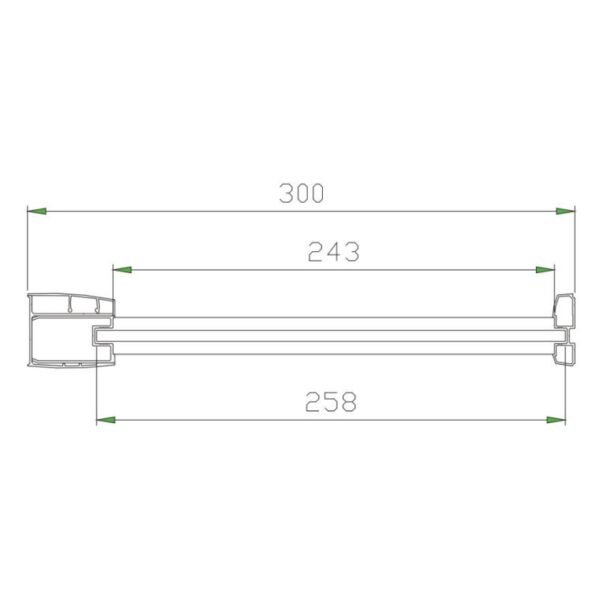 Eastbrook Volente Inline Panel 1850mm x 300mm 6mm Glass Chrome - Image 2