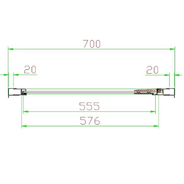 Eastbrook Volente Recessed Hinged Shower Door 6mm Frosted Glass Chrome - Image 2