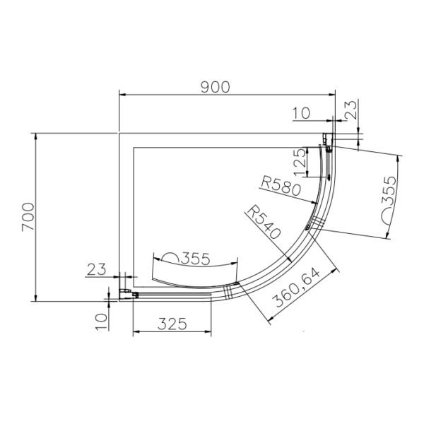 Eastbrook Volente 2 Door Offset Quadrant Shower Enclosure 6mm Glass Chrome - Image 2