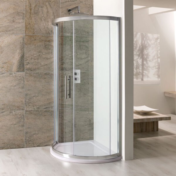 Eastbrook Volente 1 Door Spacesaver Offset Quadrant Shower Enclosure 6mm Glass Chrome