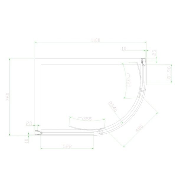 Eastbrook Volente 2 Door Offset Quadrant Shower Enclosure 6mm Glass Chrome - Image 7