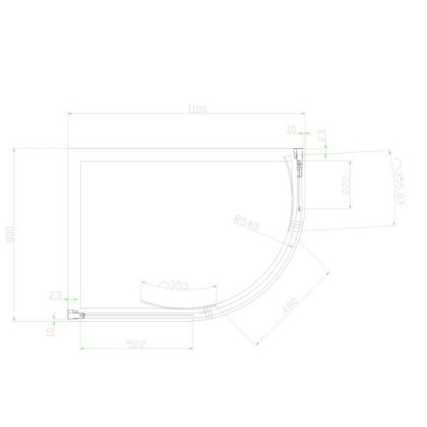 Eastbrook Volente 2 Door Offset Quadrant Shower Enclosure 6mm Glass Chrome - Image 8