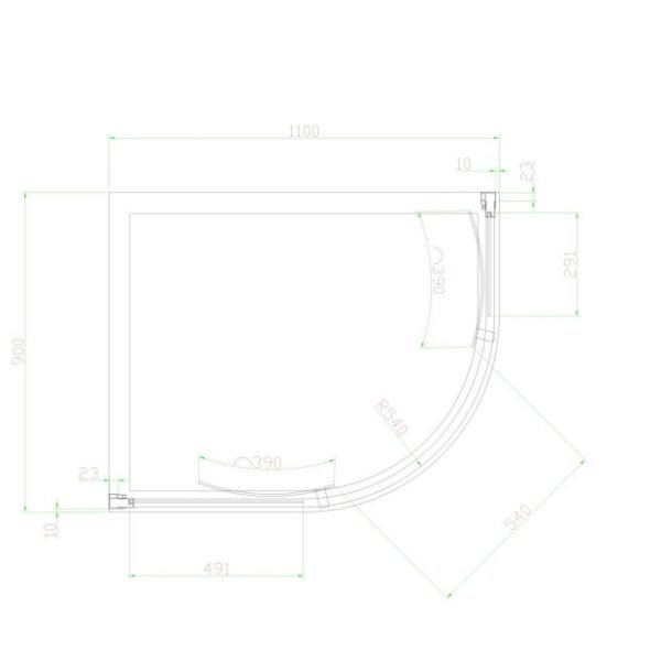 Eastbrook Volente 2 Door Offset Quadrant Shower Enclosure 6mm Glass Chrome - Image 9