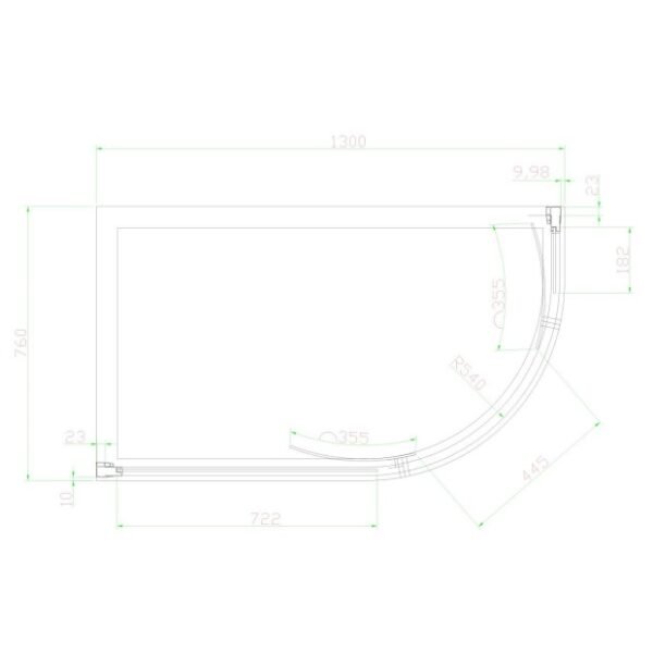 Eastbrook Volente 2 Door Offset Quadrant Shower Enclosure 6mm Glass Chrome - Image 13