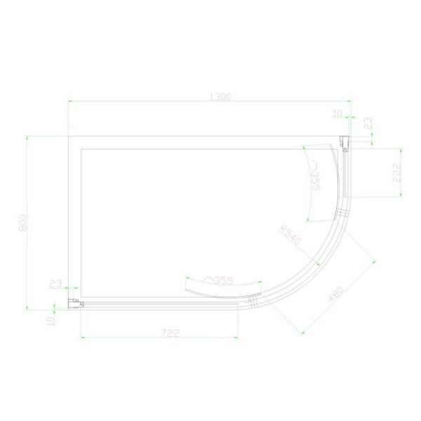 Eastbrook Volente 2 Door Offset Quadrant Shower Enclosure 6mm Glass Chrome - Image 14