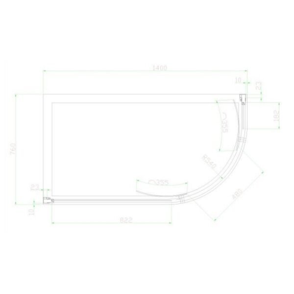 Eastbrook Volente 2 Door Offset Quadrant Shower Enclosure 6mm Glass Chrome - Image 15