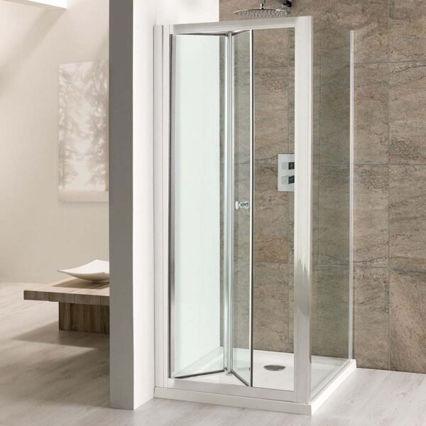 Eastbrook Volente Recessed Bifold Shower Door 6mm Clear Glass Chrome