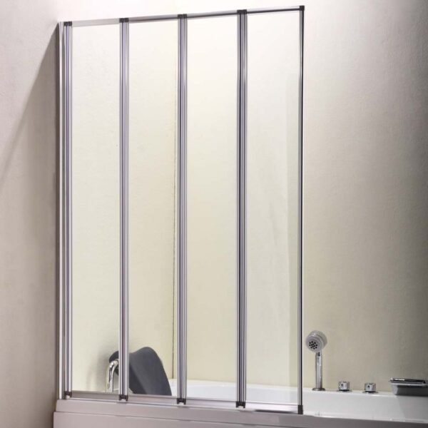 Eastbrook Volente 4 Fold Shower Bath Screen 5mm Glass 1400mm x 1000mm Chrome