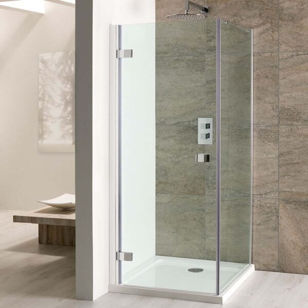 Eastbrook Volente Frameless Recessed Hinged Shower Door 6mm Glass Chrome