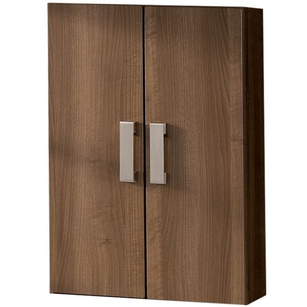 Eastbrook Oslo 2 Door Wall Hung Tall Storage Unit 800mm High Dark Walnut