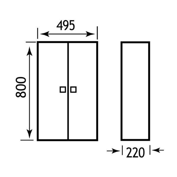 Eastbrook Oslo 2 Door Wall Hung Tall Storage Unit 800mm High Dark Walnut - Image 2