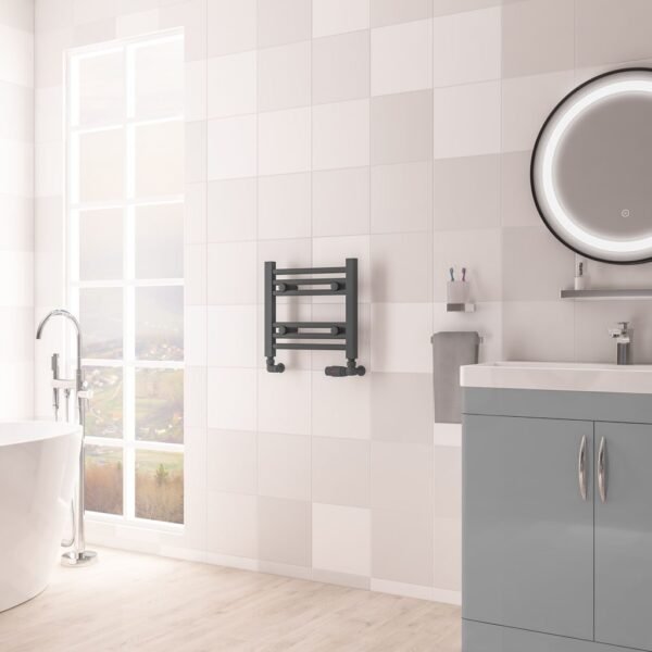 Eastbrook Biava Multirail HV Straight Heated Towel Rail Matt Anthracite