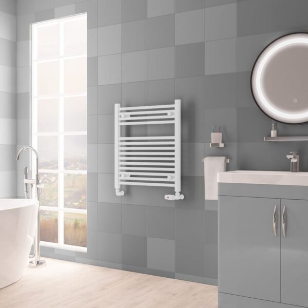 Eastbrook Biava Multirail Straight Heated Towel Rail Matt White - Image 4