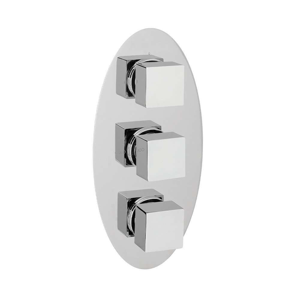 Eastbrook Square Thermostatic Valve Handle For Shower Valve Plate Chrome