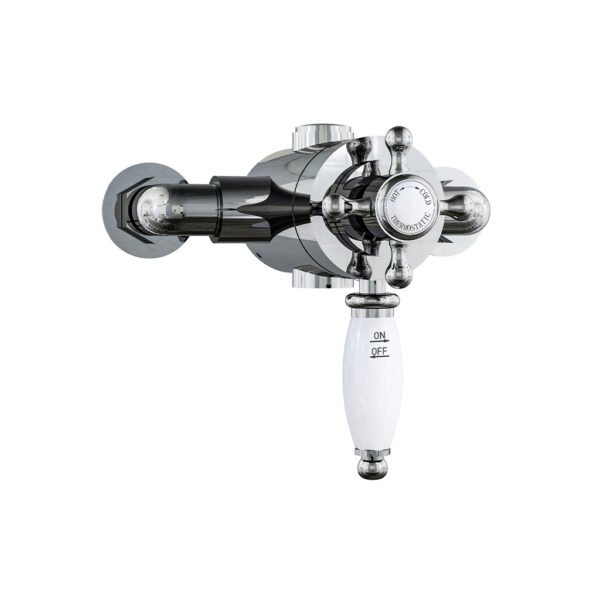 Eastbrook 1 Outlet 2 Handles Traditional Exposed Shower Valve With Ball Handles Chrome/White