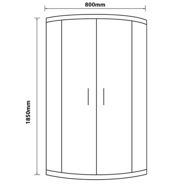 Eastbrook Vantage 2 Door Quadrant Shower Enclosure 6mm Glass Chrome - Image 2