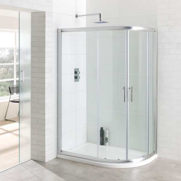 Eastbrook Vantage 2 Door Offset Quadrant Shower Enclosure 6mm Glass Chrome