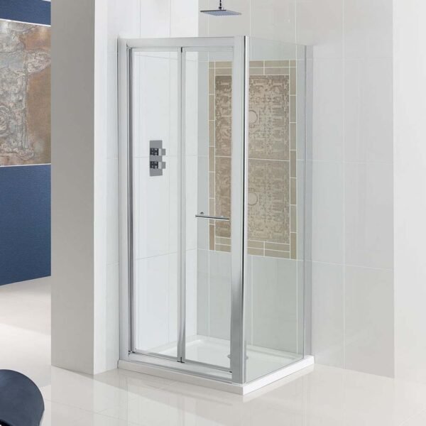 Eastbrook Vulcan Bifold Shower Door With Side Panel 5mm Glass Chrome