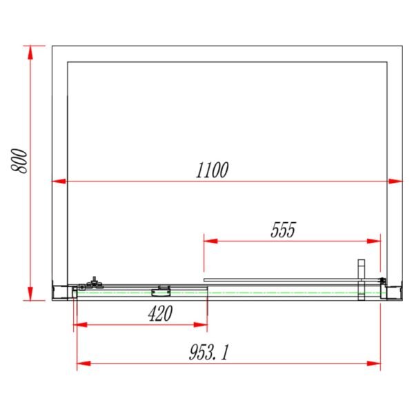 Eastbrook Corniche Sliding Shower Door With Side Panel And Towel Rail 8mm Glass - Image 3