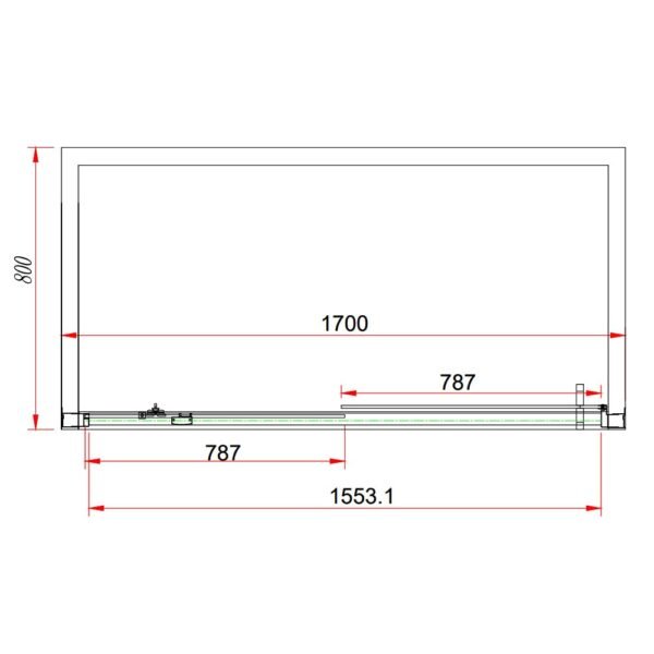 Eastbrook Corniche Sliding Shower Door With Side Panel And Towel Rail 8mm Glass - Image 7