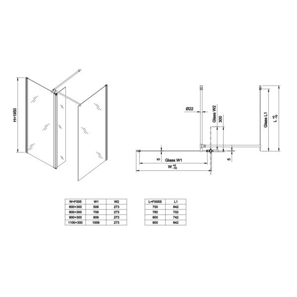 Eastbrook Vantage Walk-In Wetroom Glass Panel With Flipper 6mm Glass Chrome - Image 2