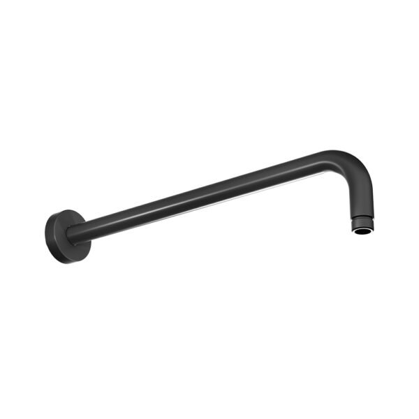 Eastbrook Wall Mounted Round Offset Shower Arm 400mm Long Matt Smooth Black