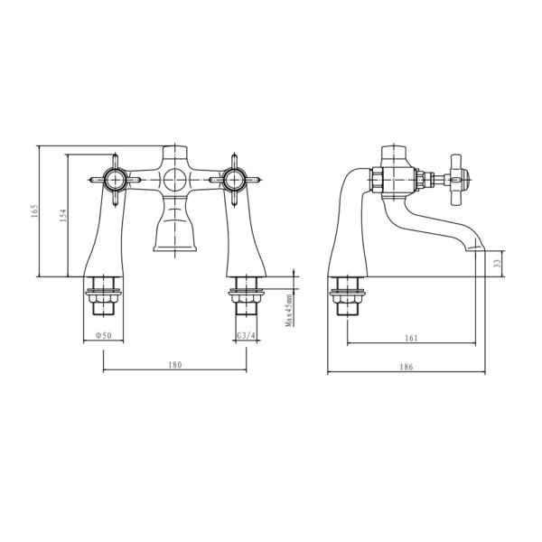 Eastbrook Haymarket Bath Filler Tap Chrome - Image 2