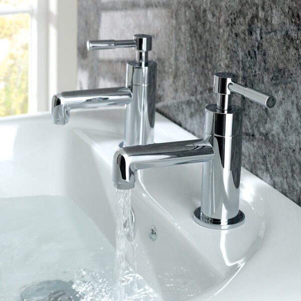 Eastbrook Leith Basin Pillar Taps Chrome - Image 3