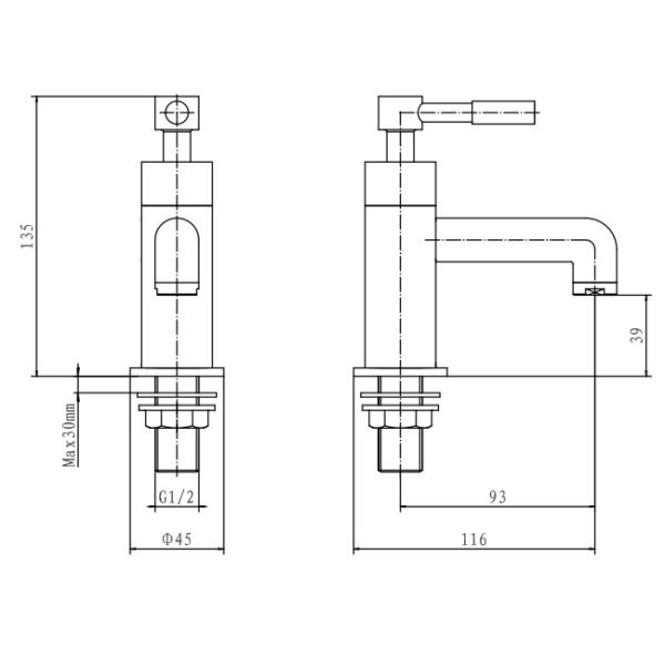 Eastbrook Leith Basin Pillar Taps Chrome - Image 2