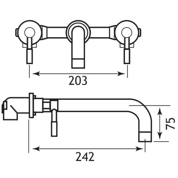 Eastbrook Leith Wall Mounted Bath Filler Tap Chrome - Image 2