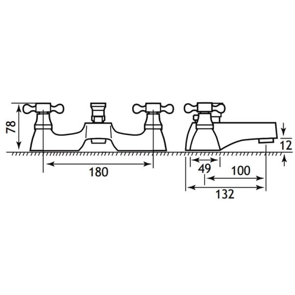 Eastbrook Stenhouse Standard Bath Shower Mixer Tap With Kit Chrome - Image 2