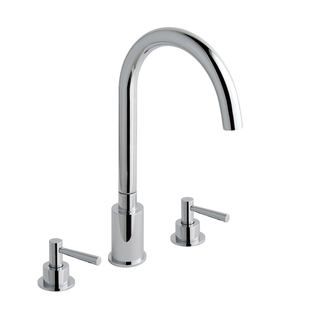 Eastbrook Prado 3 Hole Deck Mounted Basin Mixer Tap Chrome