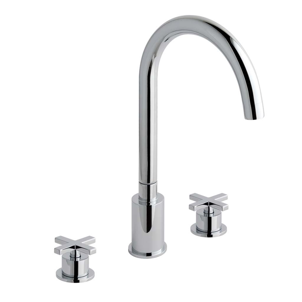Eastbrook Prado Star 3 Hole Deck Mounted Basin Mixer Tap Chrome