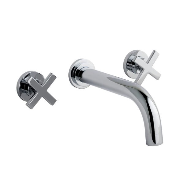 Eastbrook Prado Star 3 Hole Wall Mounted Basin Mixer Tap Chrome