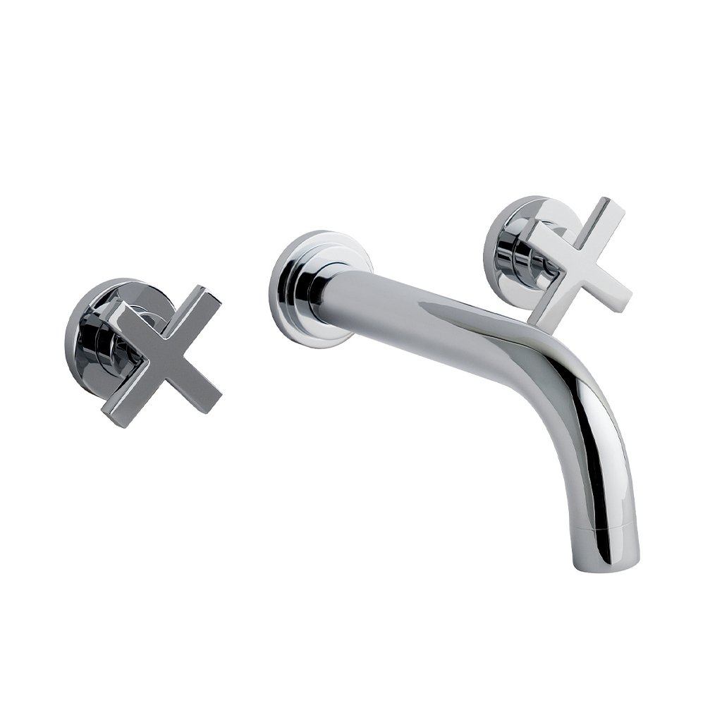 Eastbrook Prado Star 3 Hole Wall Mounted Basin Mixer Tap Chrome