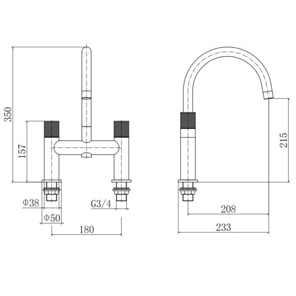Eastbrook Prado Cylinder Bath Filler Tap Chrome - Image 2