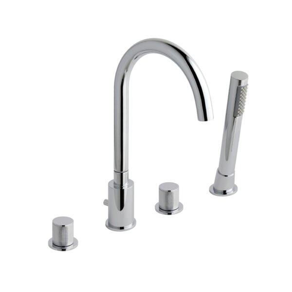 Eastbrook Prado Cylinder 4 Hole Deck Mounted Bath Shower Mixer Tap Chrome
