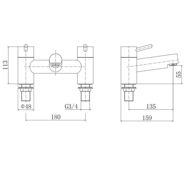 Eastbrook Prado 500 Bath Filler Tap Chrome - Image 2