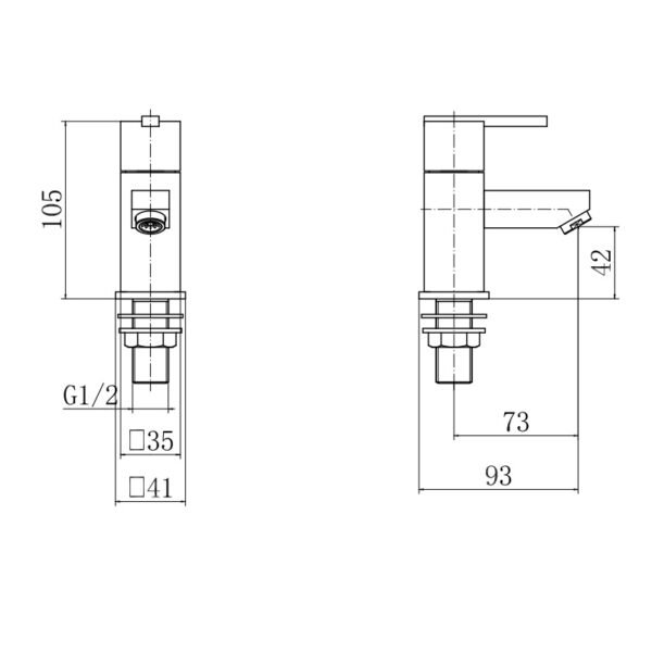 Eastbrook Prado 600 1/4 Turn Bath Pillar Taps - Image 2