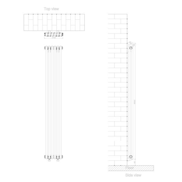 Eastbrook Rivassa 3 Column Designer Radiator White - Image 30